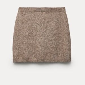 NWT Zara Oatmeal Wool Knit Sweater Skirt S Scandi Neutral Capsule Bodycon